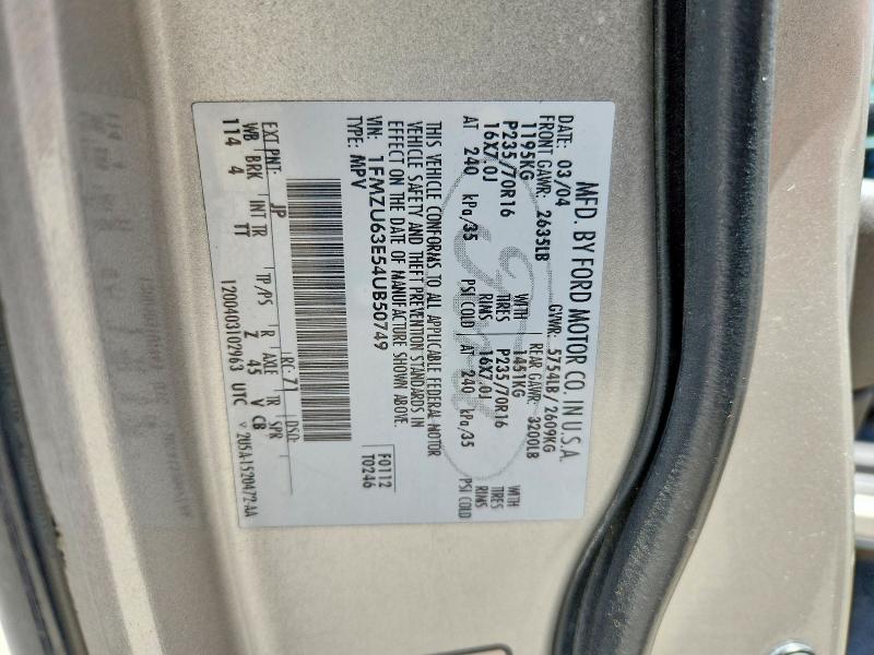 2004 Ford Explorer მანქანა იყიდება აუქციონზე, vin: 1FMZU63E54UB50749, აუქციონის ნომერი: 54902086