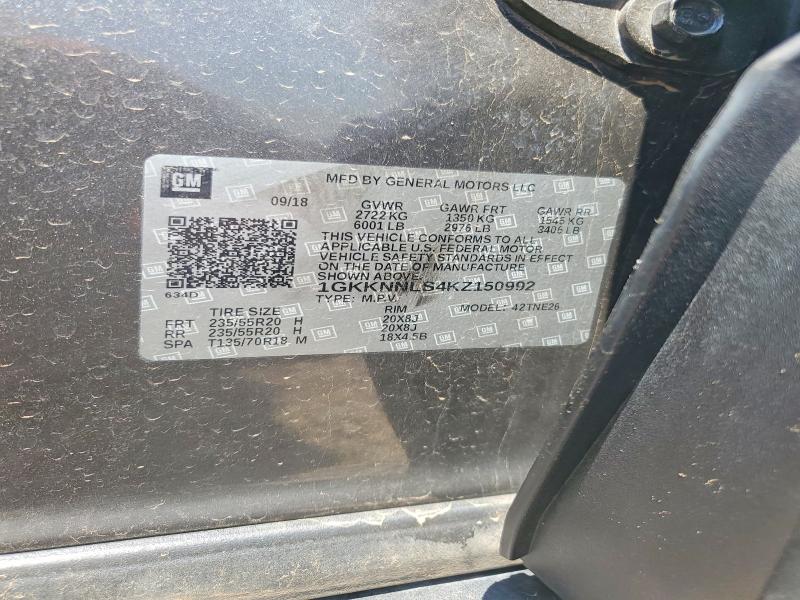 Aukcja sprzedaży 2019 Gmc Acadia, vin: 1GKKNNLS4KZ150992, numer aukcji: 55032846