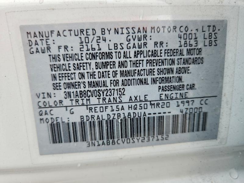 Aukcja sprzedaży 2025 Nissan Sentra, vin: 3N1AB8CV0SY237152, numer aukcji: 51326266