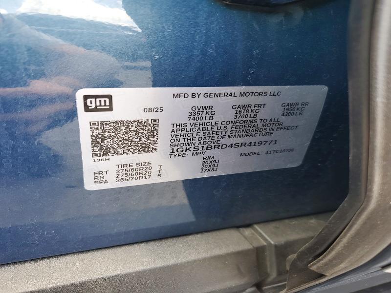 55244646 :رقم المزاد ، 1GKS1BRD4SR419771 vin ، 2025 Gmc Yukon مزاد بيع