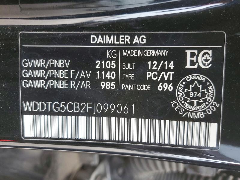 2015 Mercedes-benz Gla მანქანა იყიდება აუქციონზე, vin: WDDTG5CB2FJ099061, აუქციონის ნომერი: 53947536