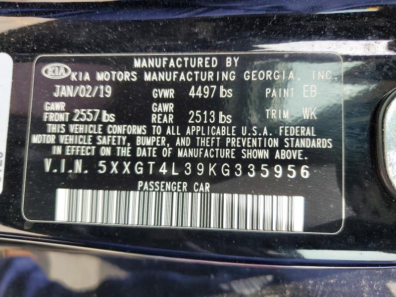 Aukcja sprzedaży 2019 Kia Optima, vin: 5XXGT4L39KG335956, numer aukcji: 53814106