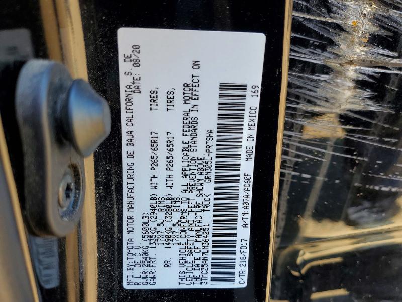 Продажа на аукционе авто 2020 Toyota Tacoma, vin: 3TMCZ5AN7LM364251, номер лота: 53459356