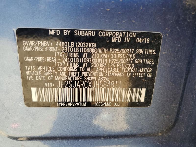 Aukcja sprzedaży 2018 Subaru Forester, vin: JF2SJARCXJH584811, numer aukcji: 55374986