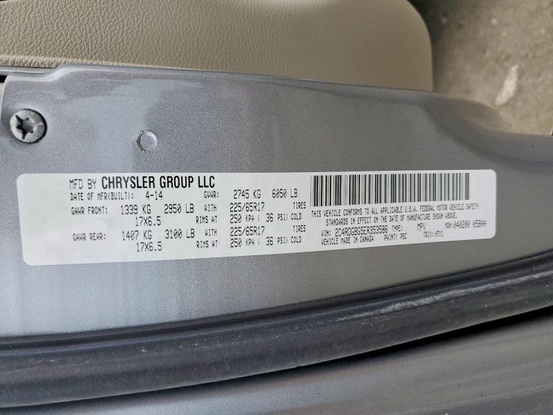 2014 Dodge Grand Caravan მანქანა იყიდება აუქციონზე, vin: 2C4RDGBG5ER353586, აუქციონის ნომერი: 54213056