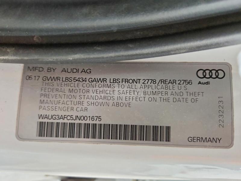 Продаж на аукціоні авто 2018 Audi A6, vin: WAUG3AFC5JN001675, номер лоту: 51118506