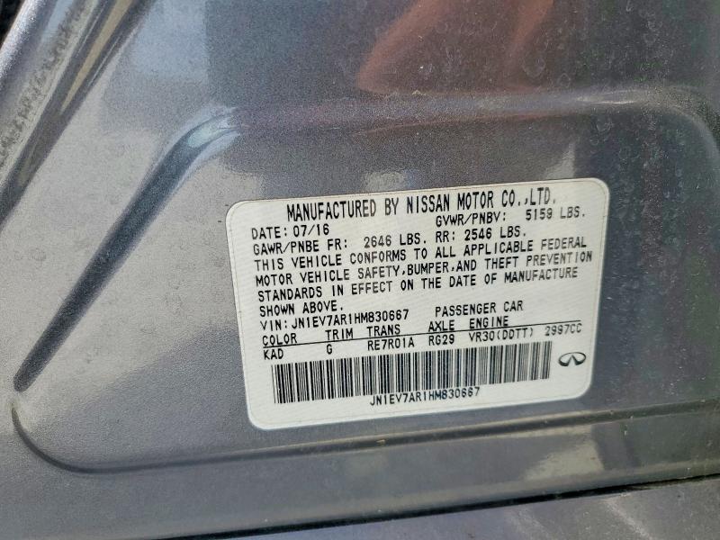 Aukcja sprzedaży 2017 Infiniti Q50, vin: JN1EV7AR1HM830667, numer aukcji: 53177136