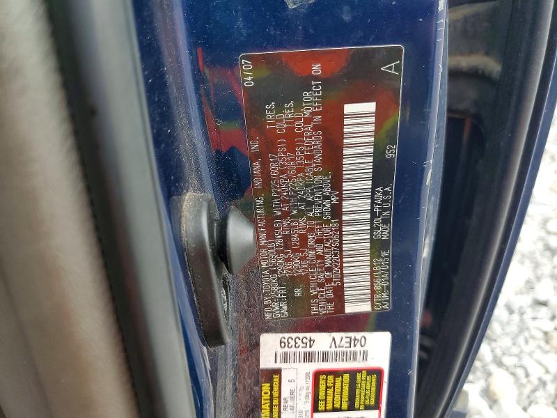 Aukcja sprzedaży 2007 Toyota Sienna, vin: 5TDZK22C37S062181, numer aukcji: 54979216