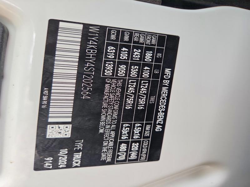 53742346 :رقم المزاد ، W1Y4KBHY4ST202564 vin ، 2025 Mercedes Benz Sprinter مزاد بيع