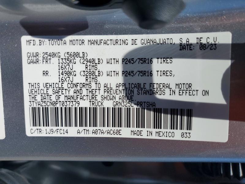 Aukcja sprzedaży 2023 Toyota Tacoma, vin: 3TYAZ5CN0PT037379, numer aukcji: 51818176