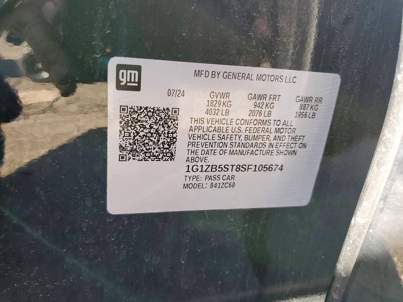 Aukcja sprzedaży 2025 Chevrolet Malibu, vin: 1G1ZB5ST8SF105674, numer aukcji: 53606806