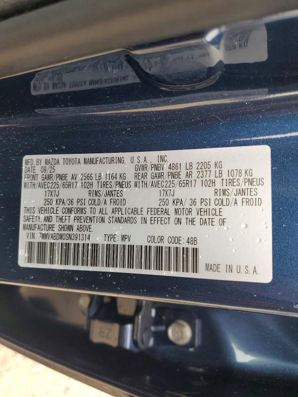 2025 Mazda Cx-50 მანქანა იყიდება აუქციონზე, vin: 7MMVABDM0SN391314, აუქციონის ნომერი: 53553316