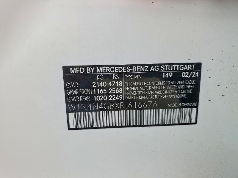 Aukcja sprzedaży 2024 Mercedes-benz Gla, vin: W1N4N4GBXRJ616676, numer aukcji: 54606076