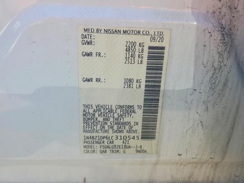 Продажа на аукционе авто 2020 Nissan Leaf, vin: 1N4BZ1DP6LC310545, номер лота: 52337356