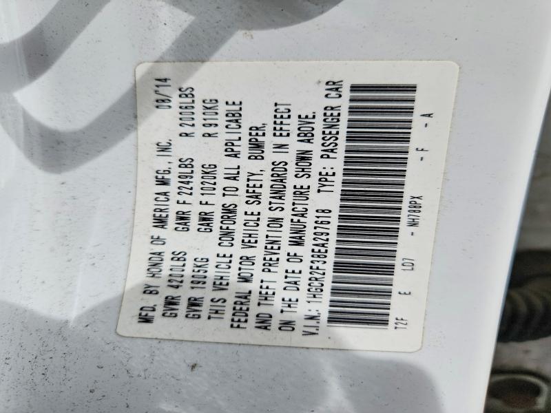 2014 Honda Accord მანქანა იყიდება აუქციონზე, vin: 1HGCR2F38EA297618, აუქციონის ნომერი: 52369166