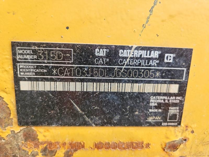 Продаж на аукціоні авто 2011 Caterillar 315cg, vin: CAT0315DLJGS00305, номер лоту: 51670656