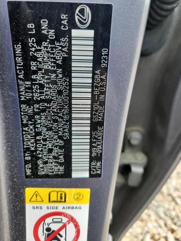 Aukcja sprzedaży 2019 Lexus Es, vin: 58ABZ1B16KU010252, numer aukcji: 54186096