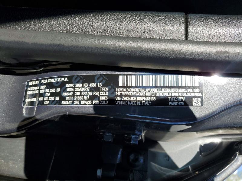 Aukcja sprzedaży 2022 Jeep Renegade, vin: ZACNJDB18NPN48133, numer aukcji: 53726526