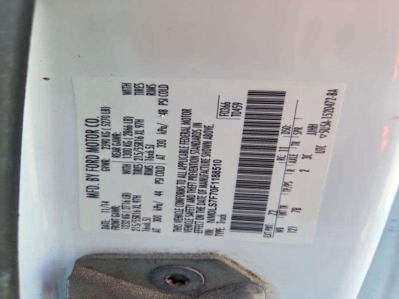 2015 Ford Transit Connect მანქანა იყიდება აუქციონზე, vin: NM0LS7F70F1188510, აუქციონის ნომერი: 54275126