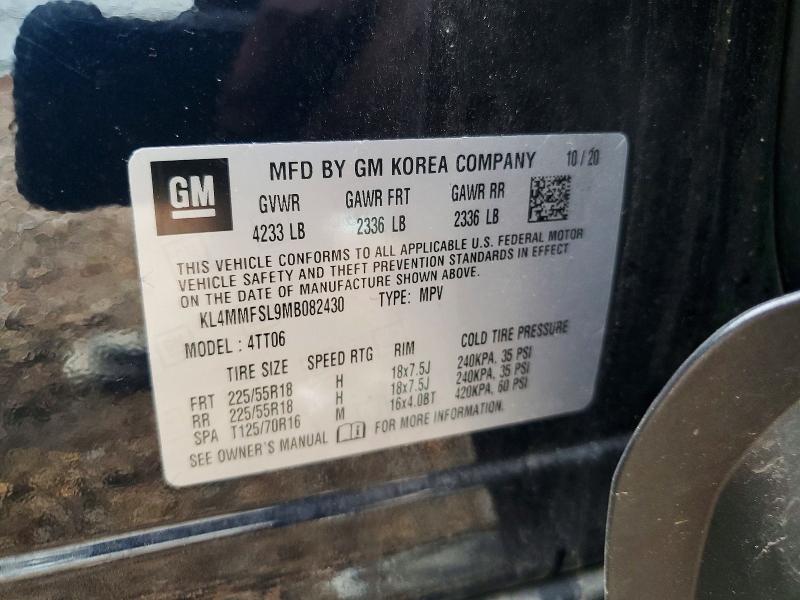 2021 Buick Encore Gx მანქანა იყიდება აუქციონზე, vin: KL4MMFSL9MB082430, აუქციონის ნომერი: 54593326