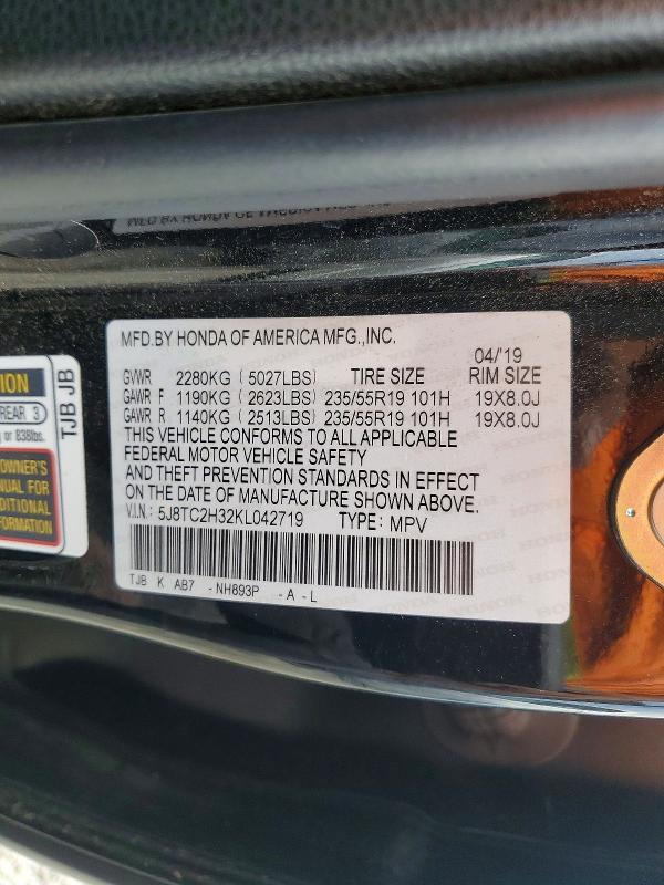 2019 Acura Rdx მანქანა იყიდება აუქციონზე, vin: 5J8TC2H32KL042719, აუქციონის ნომერი: 54135206