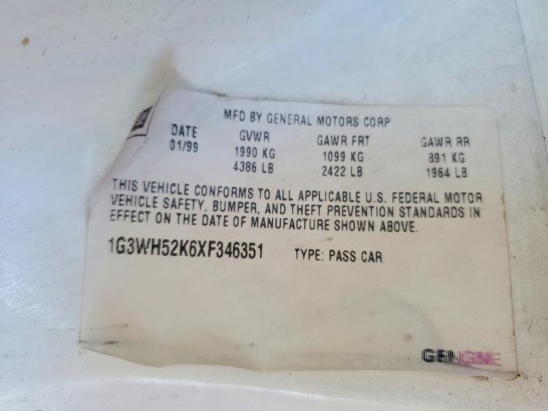 55078576 :رقم المزاد ، 1G3WH52K6XF346351 vin ، 1999 Oldsmobile Intrigue مزاد بيع