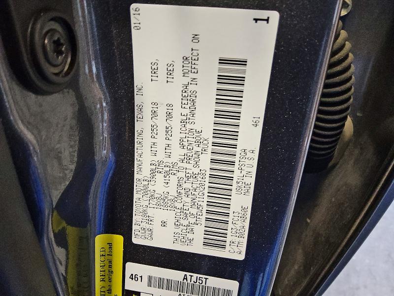 Продаж на аукціоні авто 2016 Toyota Tundra, vin: 5TFEW5F11GX201683, номер лоту: 53648996