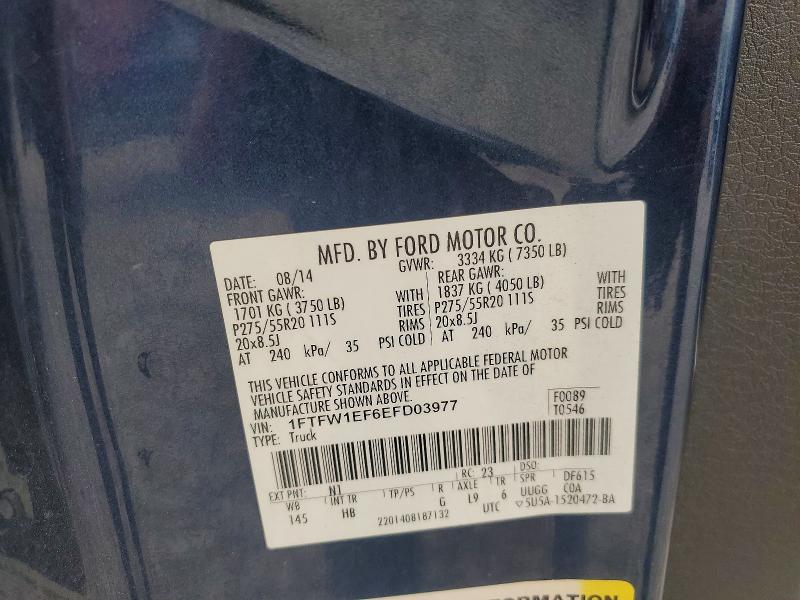 Продажа на аукционе авто 2014 Ford F150, vin: 1FTFW1EF6EFD03977, номер лота: 52927066
