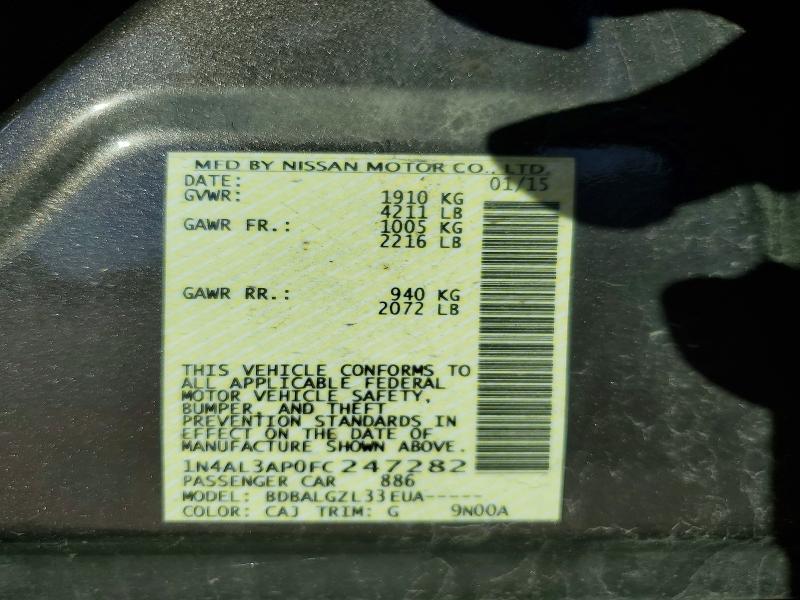 Aukcja sprzedaży 2015 Nissan Altima, vin: 1N4AL3AP0FC247282, numer aukcji: 53026186
