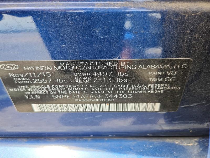 Продаж на аукціоні авто 2016 Hyundai Sonata, vin: 5NPE34AF9GH344303, номер лоту: 52479156