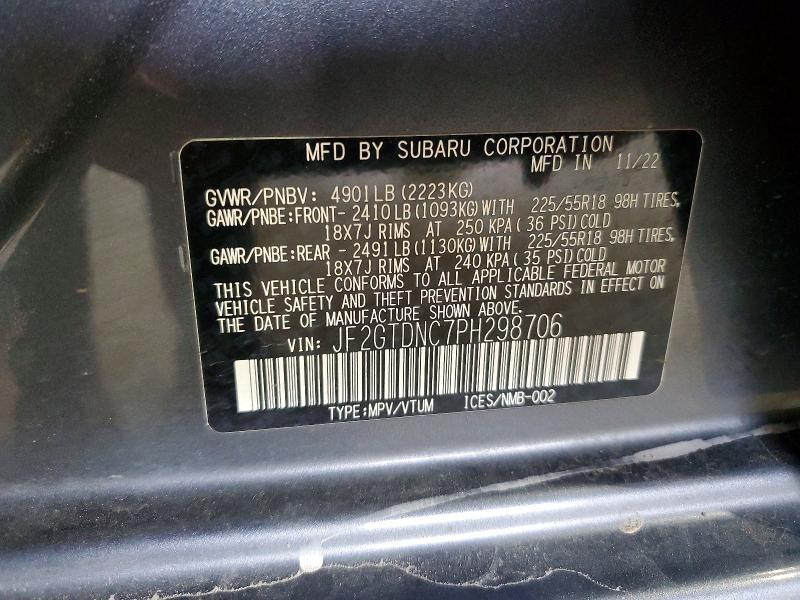 Aukcja sprzedaży 2023 Subaru Crosstrek, vin: JF2GTDNC7PH298706, numer aukcji: 51505126