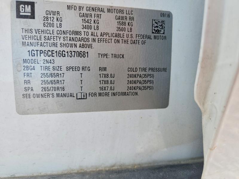 2016 Gmc Canyon მანქანა იყიდება აუქციონზე, vin: 1GTP6CE16G1370681, აუქციონის ნომერი: 52907756