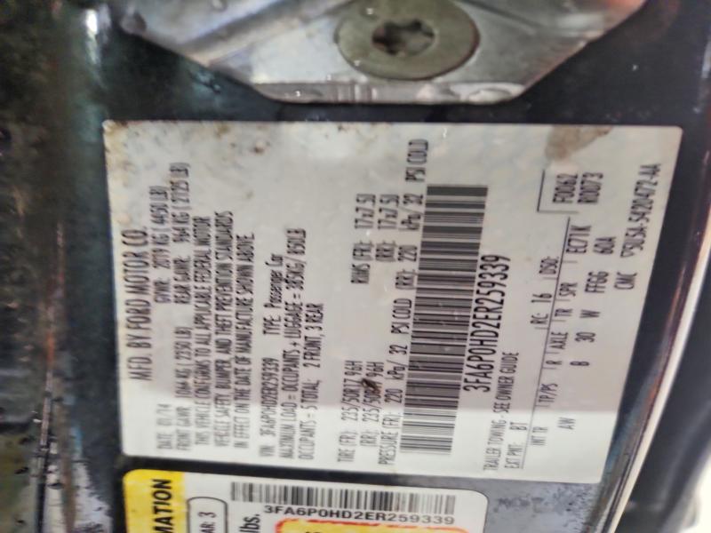 55177716 :رقم المزاد ، 3FA6P0HD2ER259339 vin ، 2014 Ford Fusion مزاد بيع