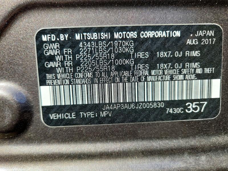 Aukcja sprzedaży 2018 Mitsubishi Outlander Sport, vin: JA4AP3AU6JZ005830, numer aukcji: 54551266