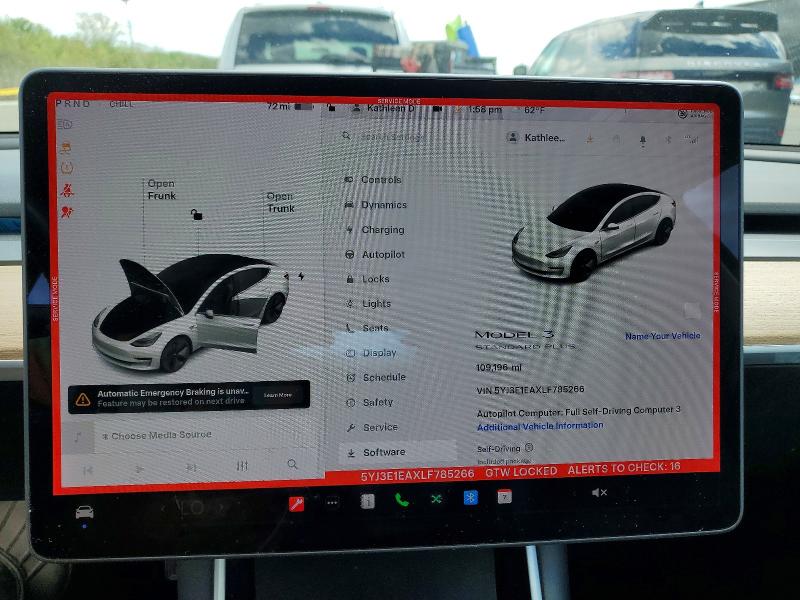 Aukcja sprzedaży 2020 Tesla Model 3, vin: 5YJ3E1EAXLF785266, numer aukcji: 52354476