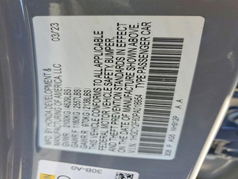 Продажа на аукционе авто 2023 Honda Accord, vin: 1HGCY2F60PA018954, номер лота: 53796006