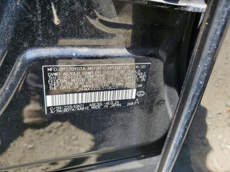 2020 Lexus Is მანქანა იყიდება აუქციონზე, vin: JTHAA1D22L5108225, აუქციონის ნომერი: 52269756