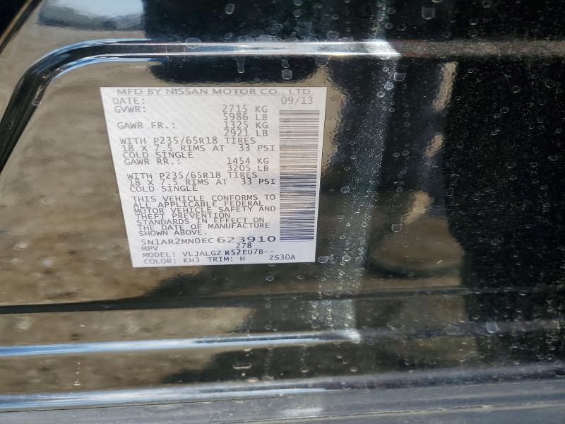 Aukcja sprzedaży 2014 Nissan Pathfinder, vin: 5N1AR2MN0EC623910, numer aukcji: 52708986
