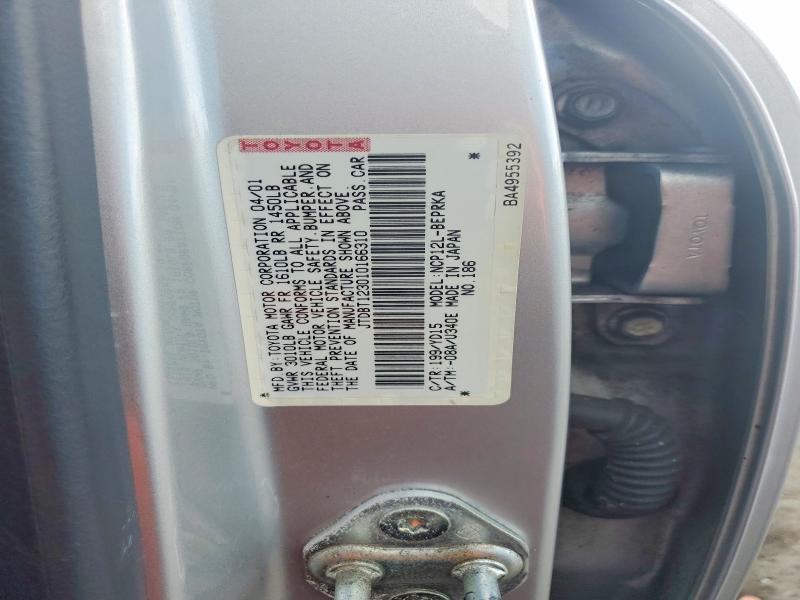 Aukcja sprzedaży 2001 Toyota Echo, vin: JTDBT123010166310, numer aukcji: 53703276