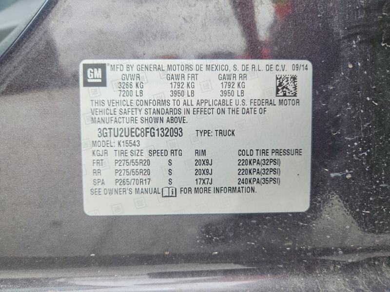 Продажа на аукционе авто 2015 Gmc Sierra, vin: 3GTU2UEC8FG132093, номер лота: 54645996