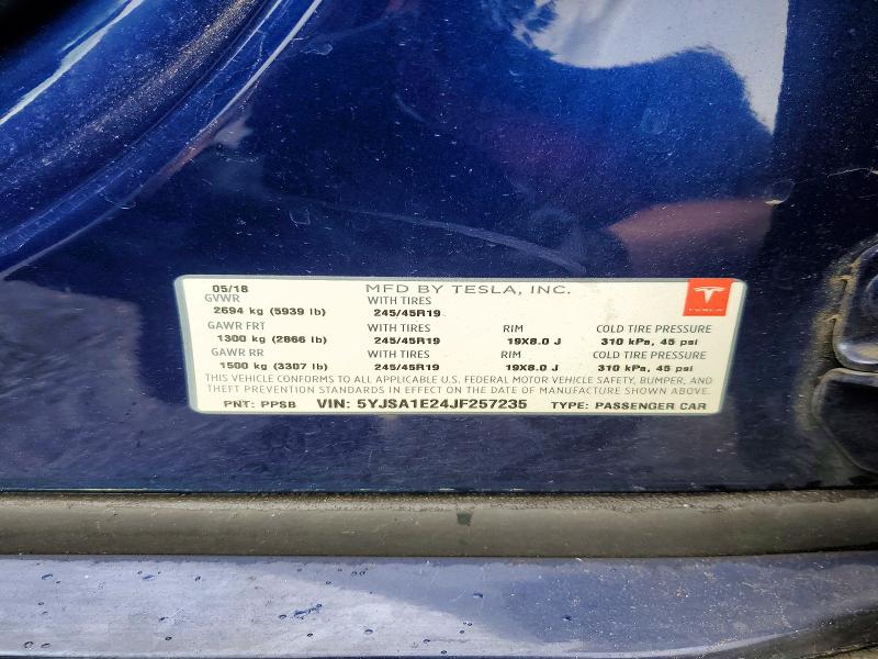 Auction sale of the 2018 Tesla Model S, vin: 5YJSA1E24JF257235, lot number: 53837556