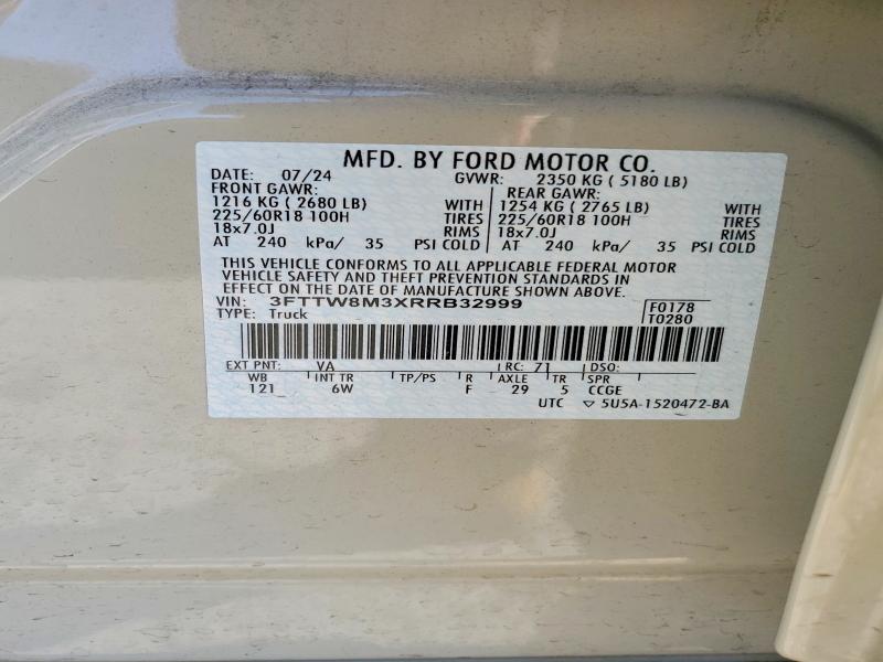Продажа на аукционе авто 2024 Ford Maverick, vin: 3FTTW8M3XRRB32999, номер лота: 54139736