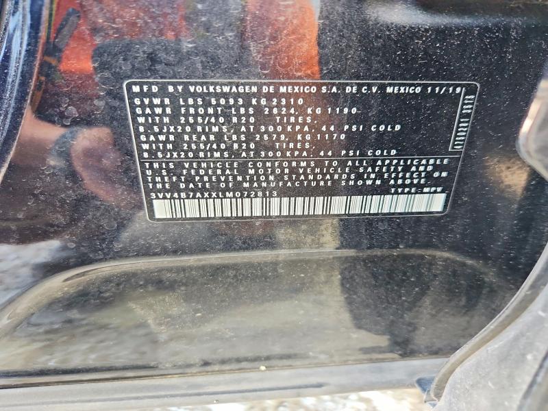 2020 Volkswagen Tiguan მანქანა იყიდება აუქციონზე, vin: 3VV4B7AXXLM072813, აუქციონის ნომერი: 52602346