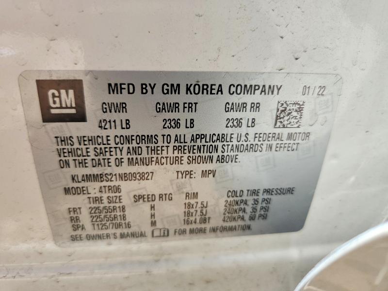 Aukcja sprzedaży 2022 Buick Encore Gx, vin: KL4MMBS21NB093827, numer aukcji: 54855316