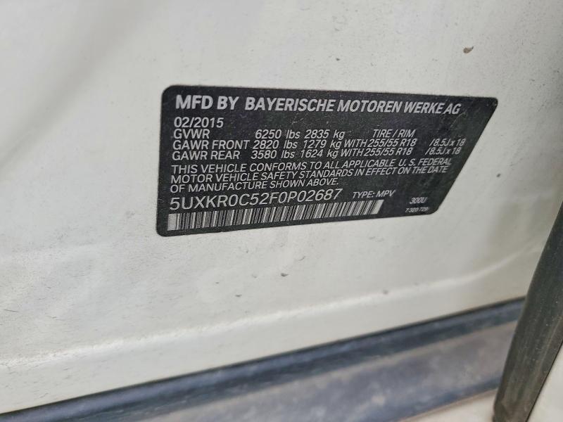 Продаж на аукціоні авто 2015 Bmw X5, vin: 5UXKR0C52F0P02687, номер лоту: 52835106