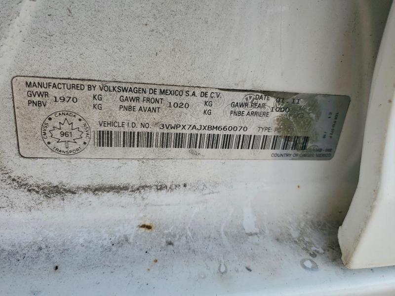 54703336 :رقم المزاد ، 3VWPX7AJXBM660070 vin ، 2011 Volkswagen Golf مزاد بيع