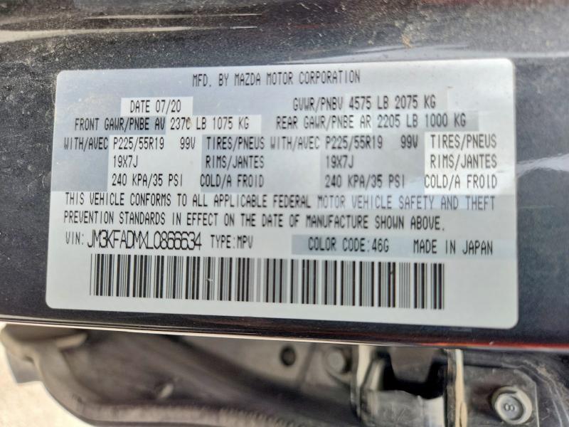 Продаж на аукціоні авто 2020 Mazda Cx-5, vin: JM3KFADMXL0866634, номер лоту: 53322896