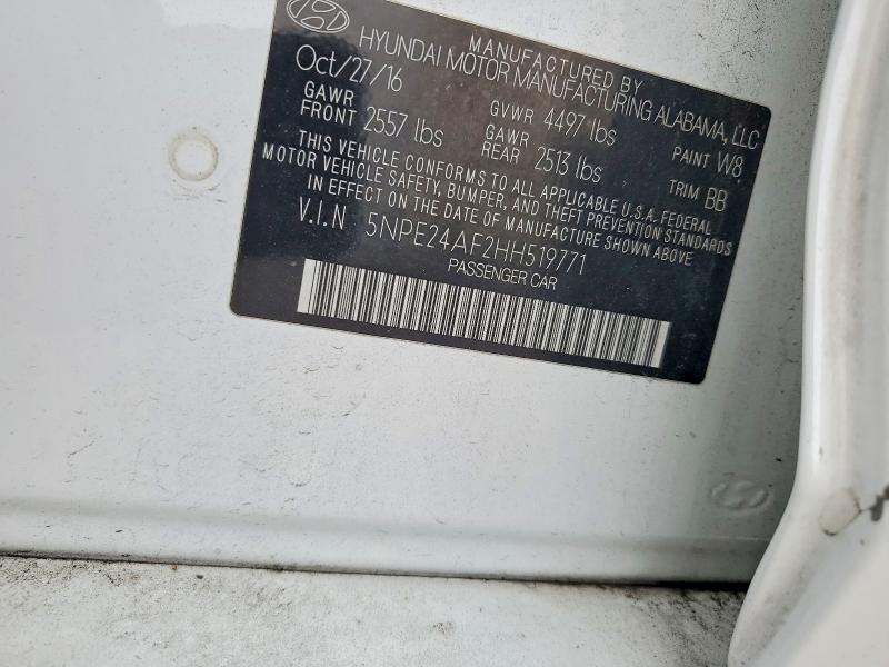 Aukcja sprzedaży 2017 Hyundai Sonata, vin: 5NPE24AF2HH519771, numer aukcji: 53525146
