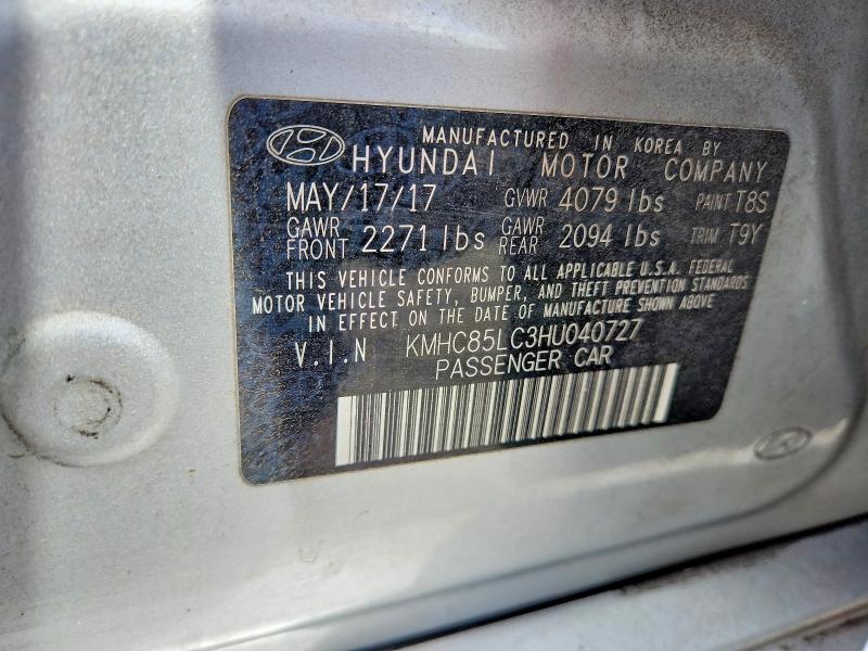 Aukcja sprzedaży 2017 Hyundai Ioniq, vin: KMHC85LC3HU040727, numer aukcji: 53988996