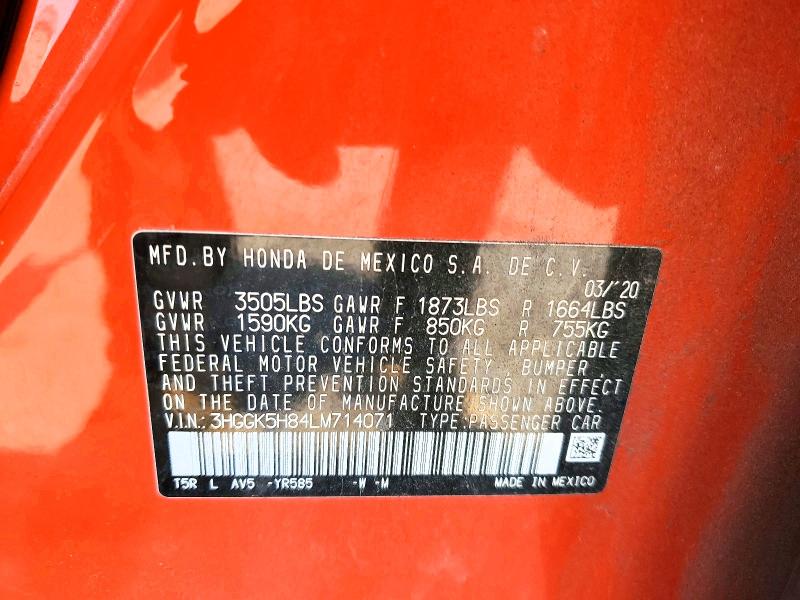 53555616 :رقم المزاد ، 3HGGK5H84LM714071 vin ، 2020 Honda Fit مزاد بيع